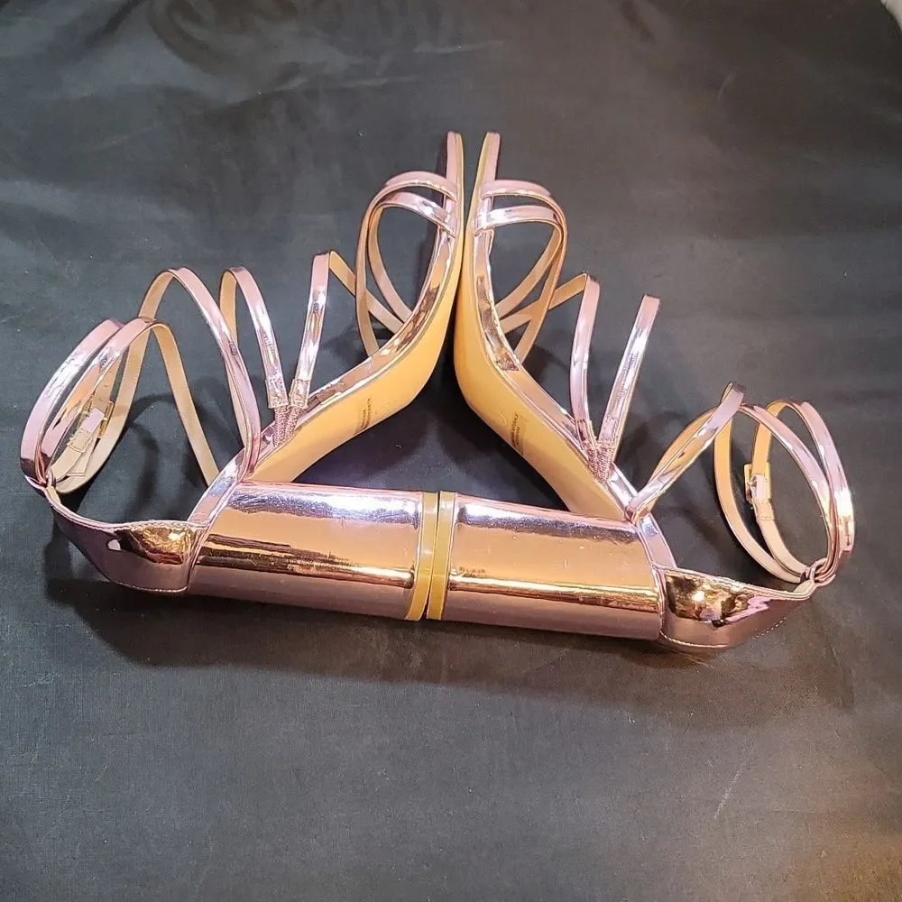 BRAND NEW X2B METALLIC STRAPPY HIGH HEEL WOMEN'S SANDAL